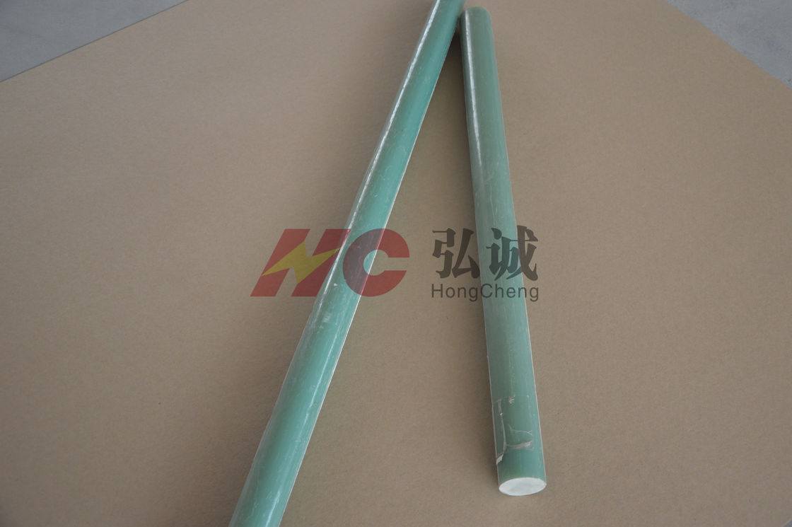 Light Green Pultruded Fiberglass Rod / Pultrusion Epoxy Fiberglass Rod With Brown Color